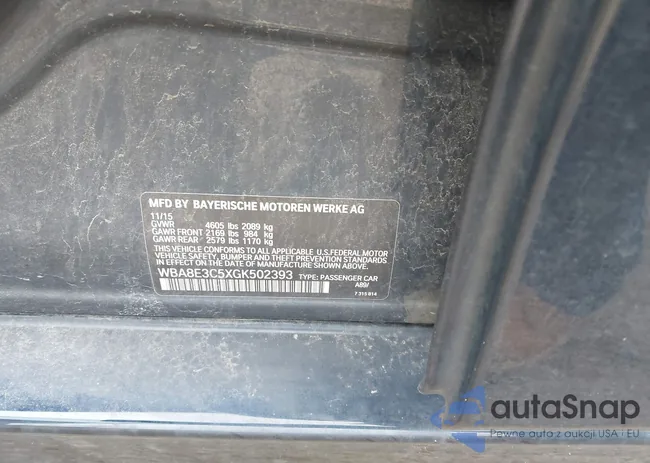 WBA8E3C5XGK502393: 43982327