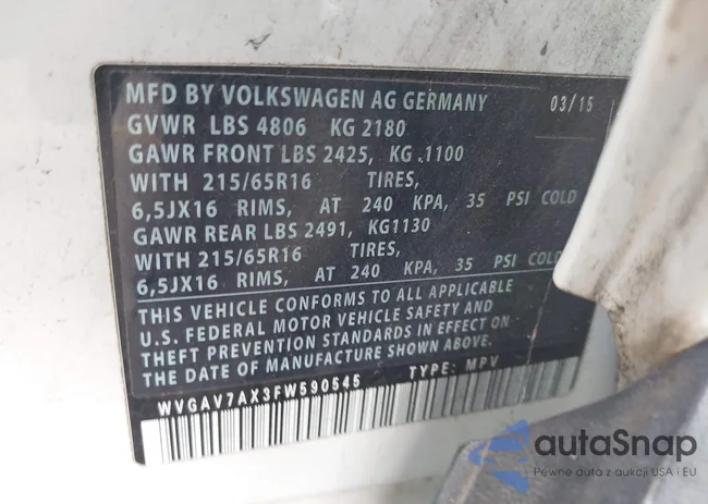 WVGAV7AX3FW590545: 43982359