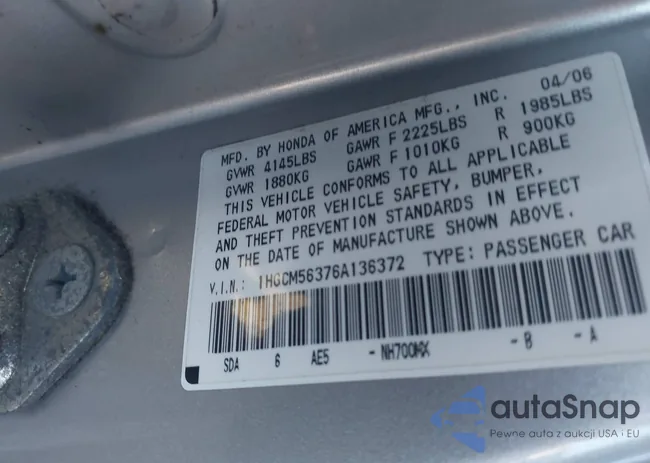 1HGCM56376A136372: 43982445