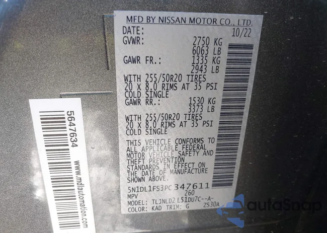 5N1DL1FS3PC347611: 43982499