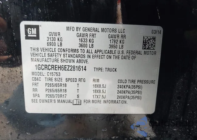 1GCRCREH6EZ281614: 43982511