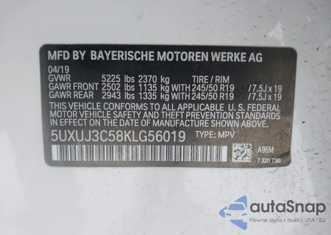 5UXUJ3C58KLG56019: 43982516