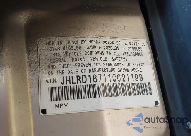 JHLRD18711C021199: 43982604