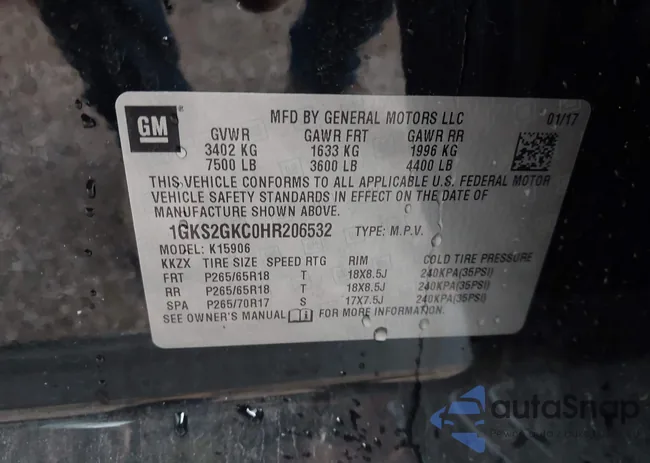 1GKS2GKC0HR206532: 43982617