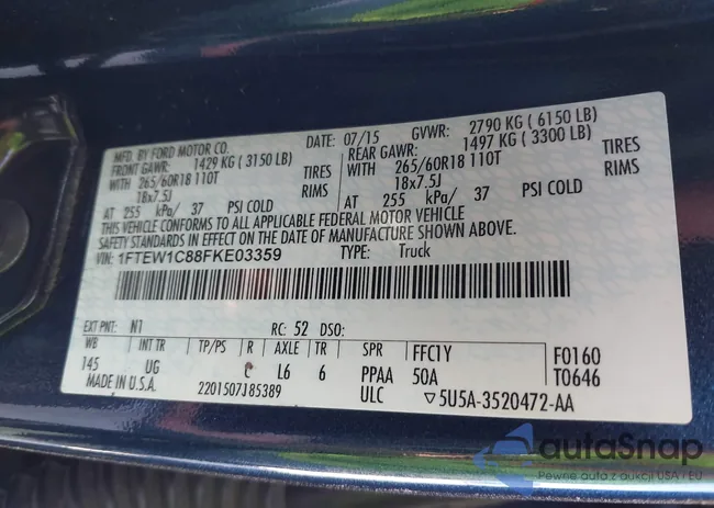 1FTEW1C88FKE03359: 43983788