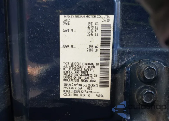 1N4AL2AP9AN520081: 43984179