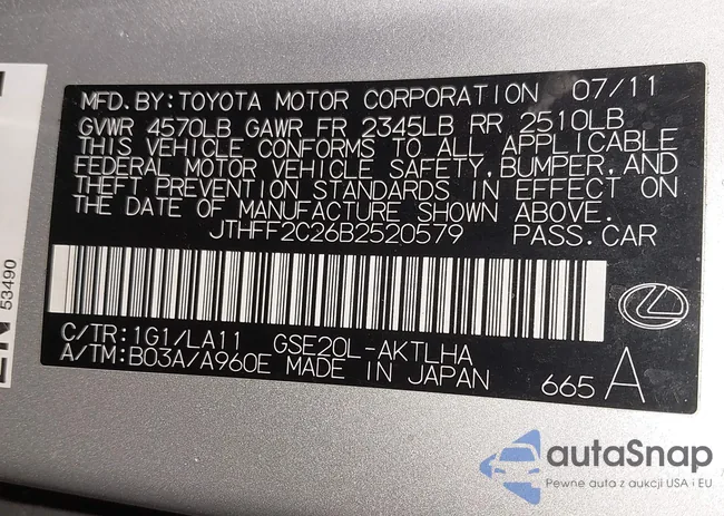 JTHFF2C26B2520579: 43984276