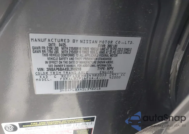 3N8AP6BA4SL398218: 43983545