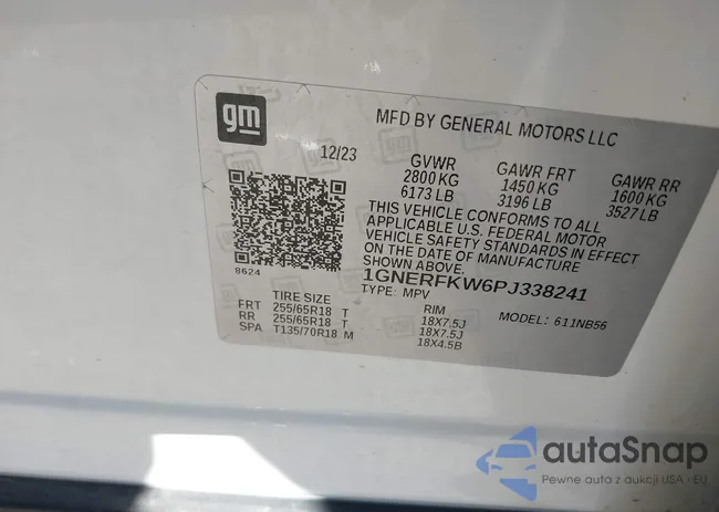 1GNERFKW6PJ338241: 43984748