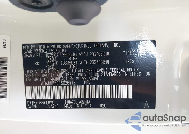 5TDKDRBH3PS026443: 43984811