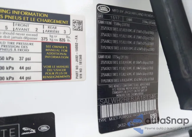 SALWR2RE8JA181346: 43984908