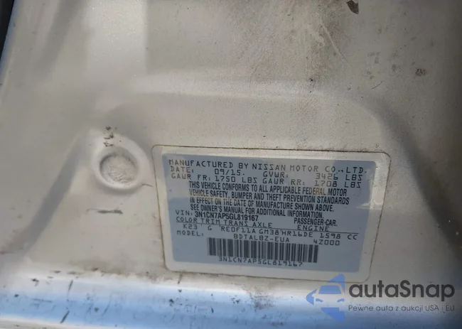 3N1CN7AP5GL819167: 43984925