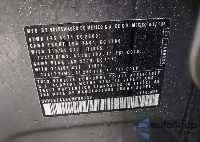 3VV2B7AX8KM080138: 43984932