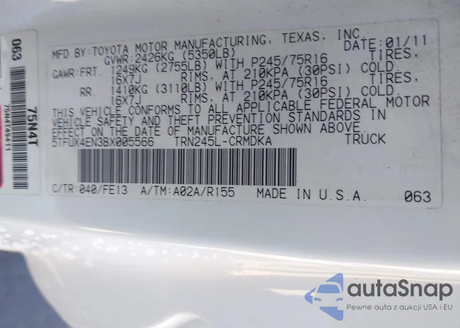 5TFUX4EN3BX005566: 43984964