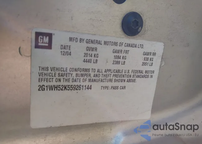 2G1WH52K559261144: 43985089