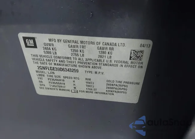 2GNFLGE39D6343259: 43985163