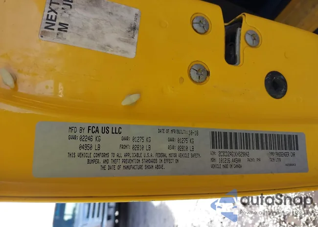 2C3CDZAG1KH529042: 43985233