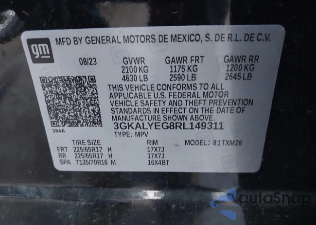 3GKALYEG8RL149311: 43984394