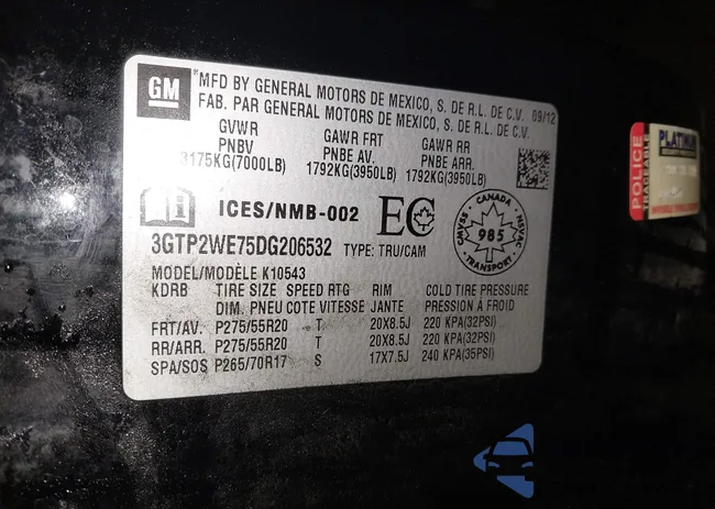 3GTP2WE75DG206532: 43984462