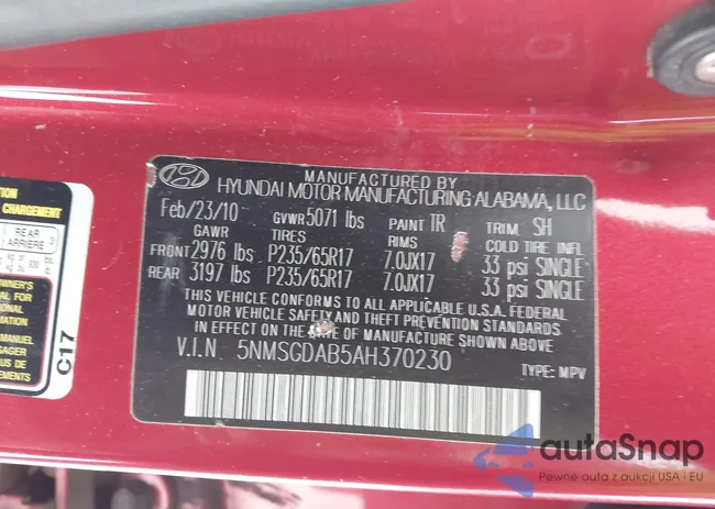 5NMSGDAB5AH370230: 43984466