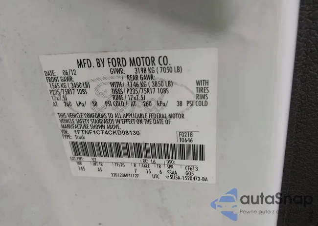 1FTNF1CT4CKD98130: 43984476