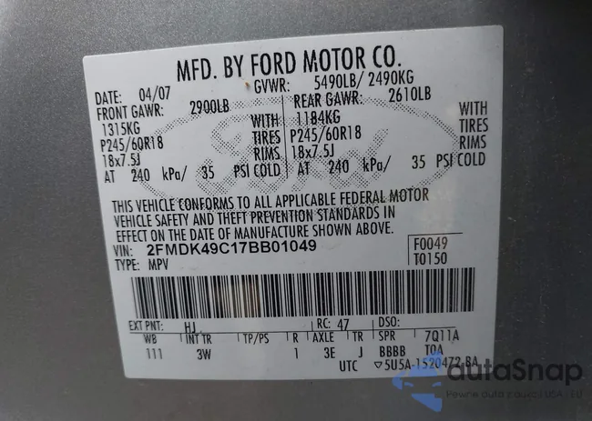 2FMDK49C17BB01049: 43984483