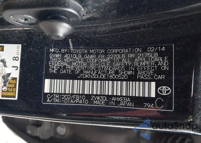 JTDKN3DU0E1800520: 43984493