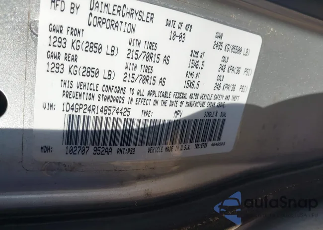 1D4GP24R14B574425: 43984502