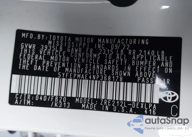 5YFEPMAE4NP368178: 43984635