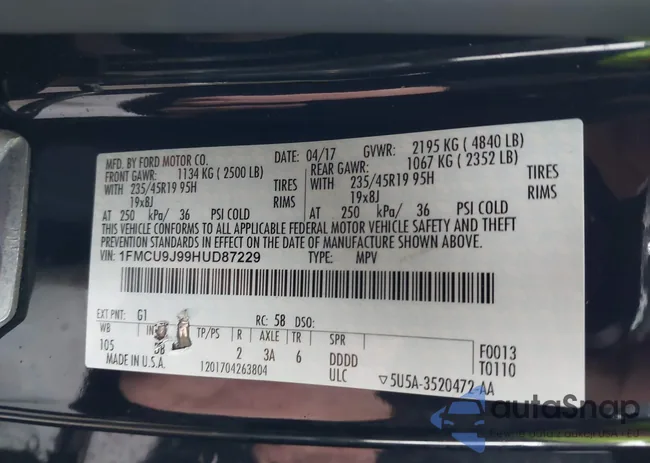 1FMCU9J99HUD87229: 43984658