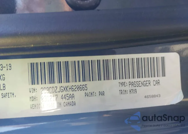 2C3CDZJGXKH620665: 43984687