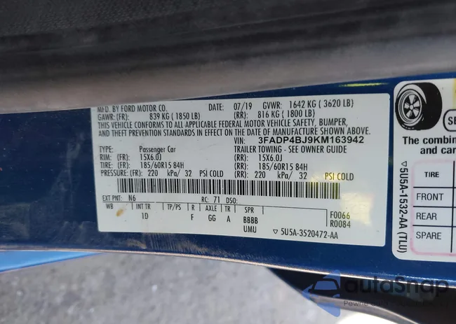 3FADP4BJ9KM163942: 43985718