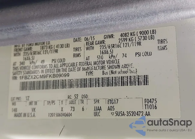 1FBZX2CM9FKB09099: 43985724