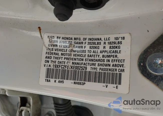 19XFC2F82KE002529: 43985726