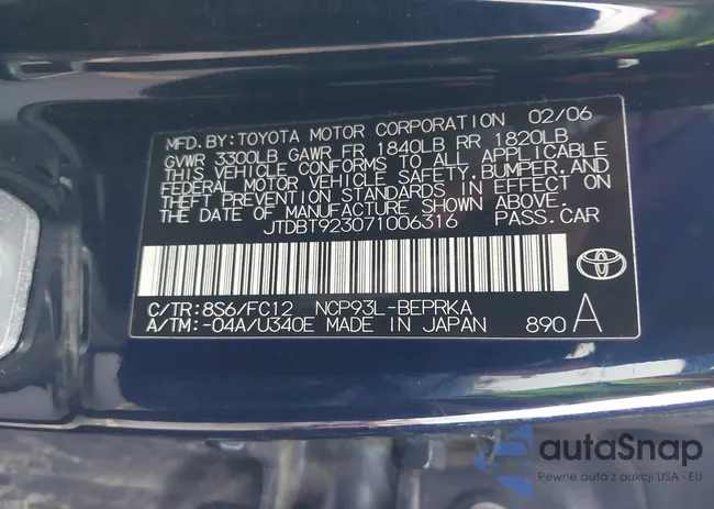 JTDBT923071006316: 43985760