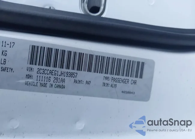 2C3CCAEG1JH193857: 43985764