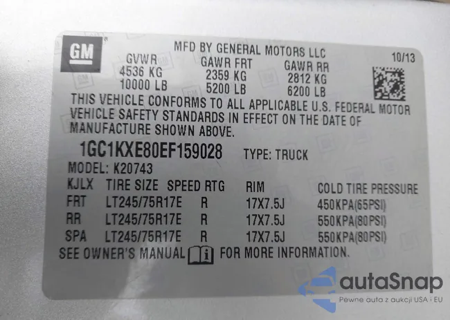 1GC1KXE80EF159028: 43985819