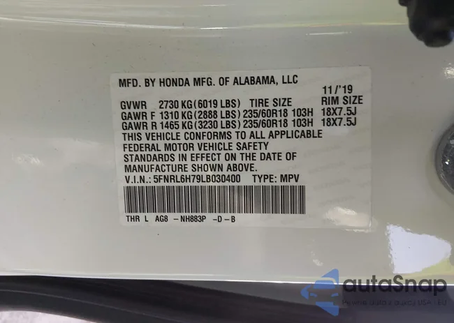 5FNRL6H79LB030400: 43985839