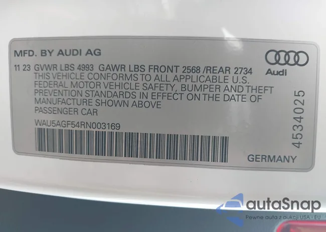 WAU5AGF54RN003169: 43985910