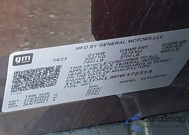 1GKS1DKL8PR372314: 43985919