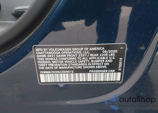 1VWMA7A33LC026012: 43985924