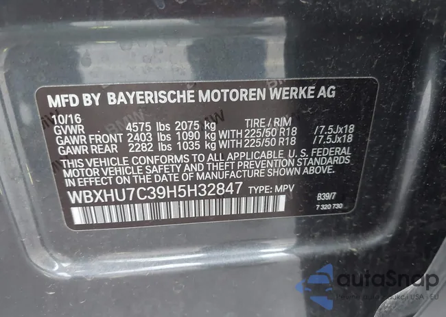 WBXHU7C39H5H32847: 43986022