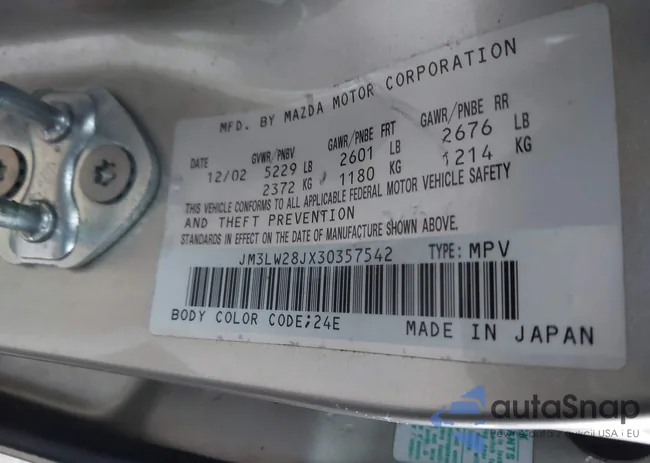 JM3LW28JX30357542: 43986074