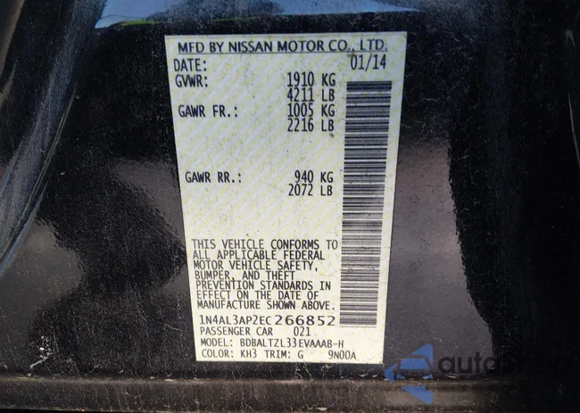 1N4AL3AP2EC266852: 43986118