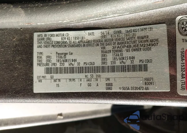 3FADP4BJ6EM234907: 43986140