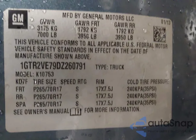 1GTR2VE79DZ260791: 43986208