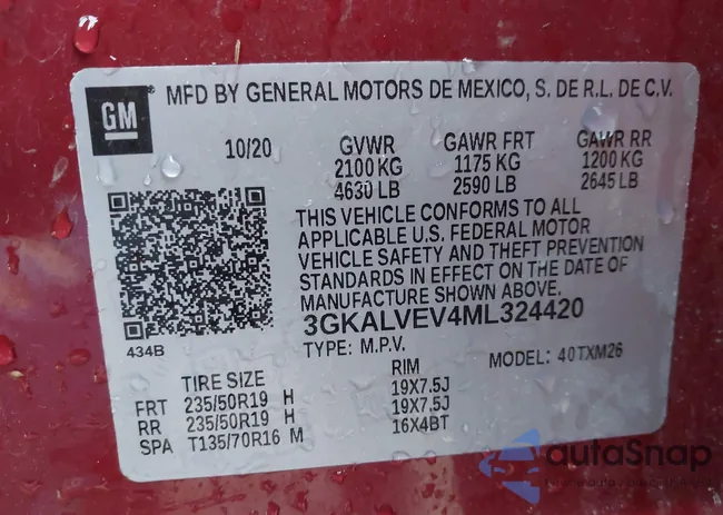 3GKALVEV4ML324420: 43986220