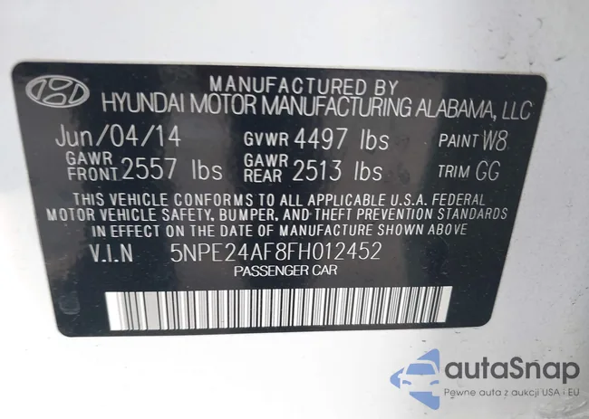 5NPE24AF8FH012452: 43986257