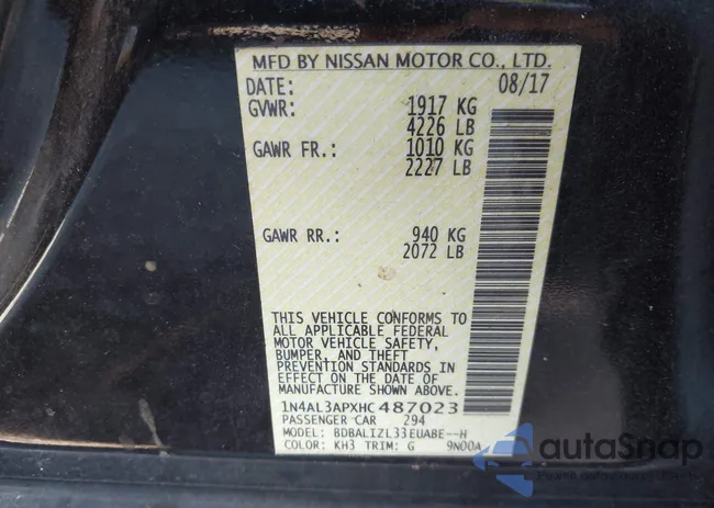 1N4AL3APXHC487023: 43986273