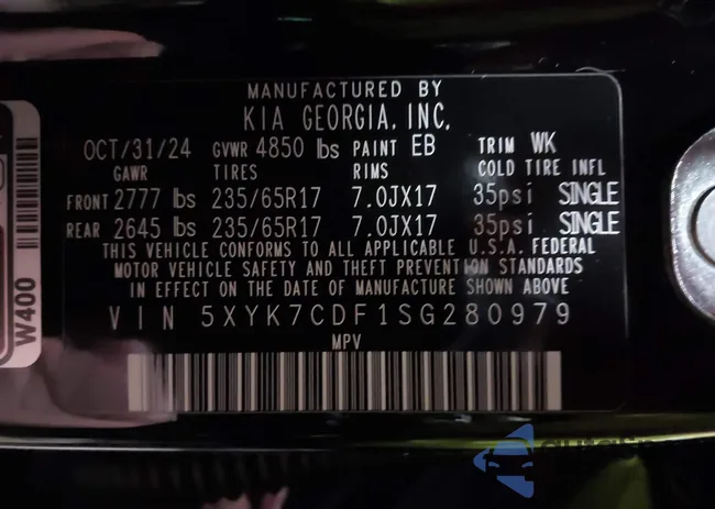 5XYK7CDF1SG280979: 43986279